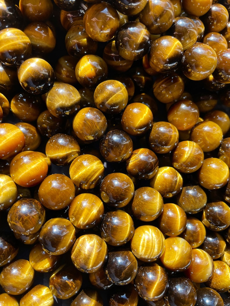 AAA Natural tiger eye stone bead . 4mm 6mm 8mm 10mm 12mm round bead. Gorgeous golden brown color tiger eye . Great quality gemstone . 15.5 image 6