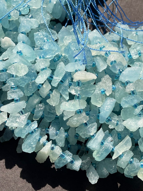Raw aquamarine beads sale