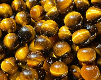 AAA Natural tiger eye stone bead . 4mm 6mm 8mm 10mm 12mm round bead. Gorgeous golden brown color tiger eye . Great quality gemstone . 15.5”