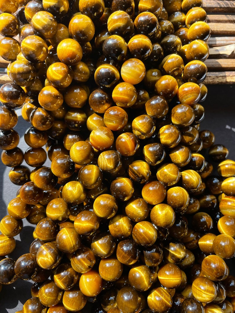 AAA Natural tiger eye stone bead . 4mm 6mm 8mm 10mm 12mm round bead. Gorgeous golden brown color tiger eye . Great quality gemstone . 15.5 image 10