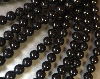AAA Natural black onyx bead . 4mm 6mm 8mm 10mm 12mm round beads . Natural gemstone beads . 15.5” strand . Great for jewelry making !
