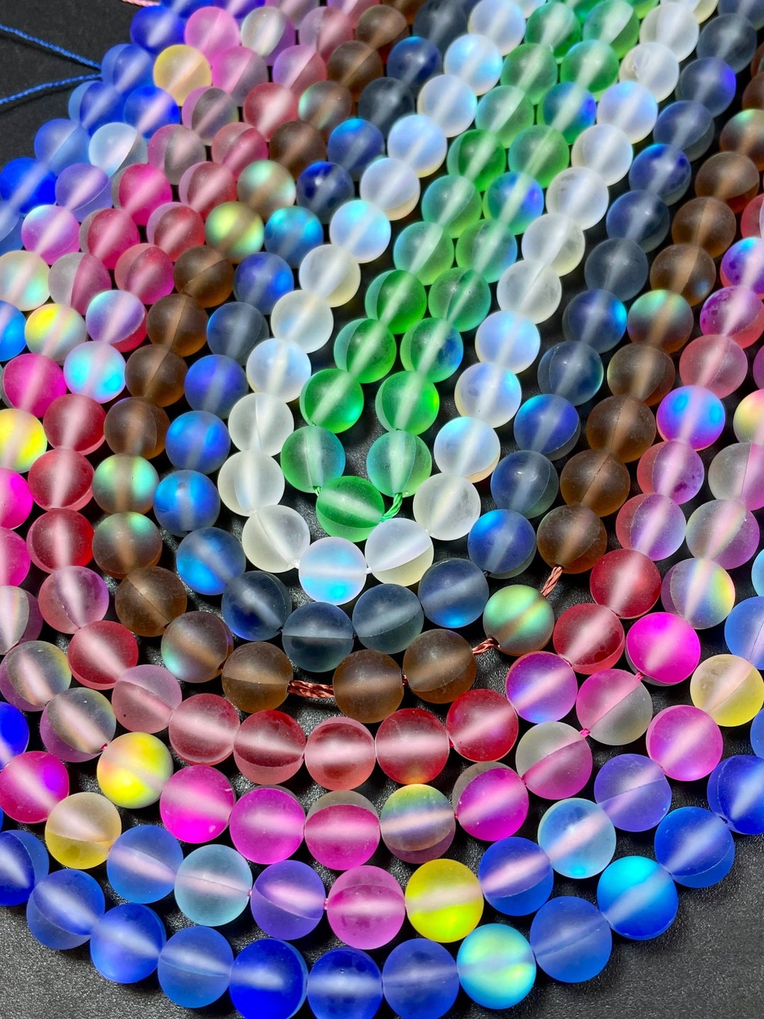 6mm Glass Beads Sparkling Multi Rainbow Round Beads for Bracelet making 100  pcs