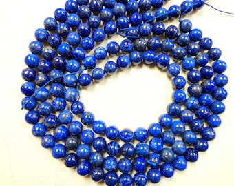 AAA 100% Natural lapis lazuli stone bead 4mm 6mm 8mm 10mm round bead . Gorgeous natural blue lapis lazuli gemstone bead. Full strand 15.5”