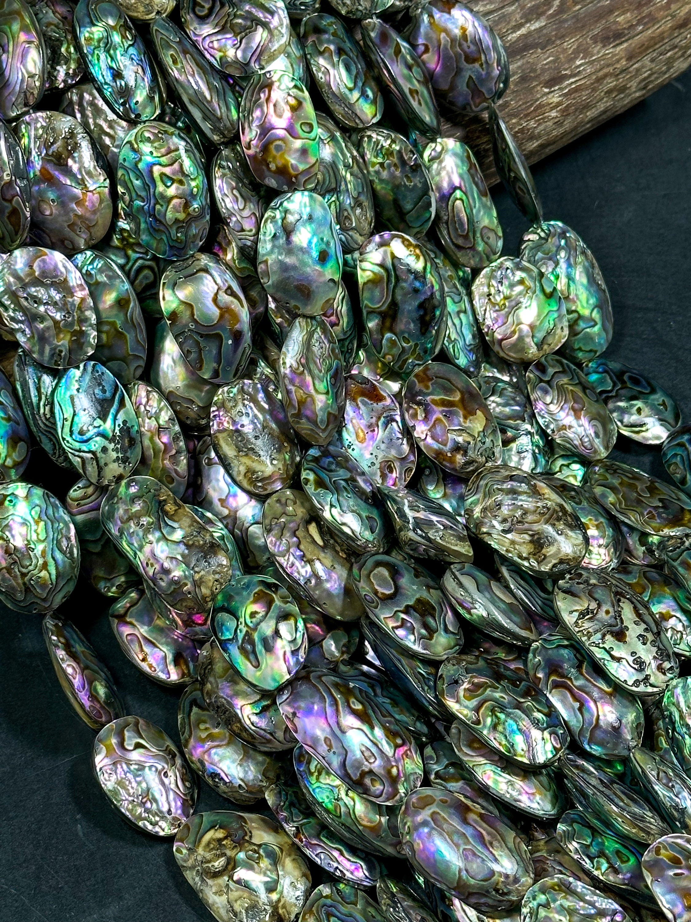 AAA Natural Abalone Shell Bead 26x20mm Oval Shape, Gorgeous Natural ...