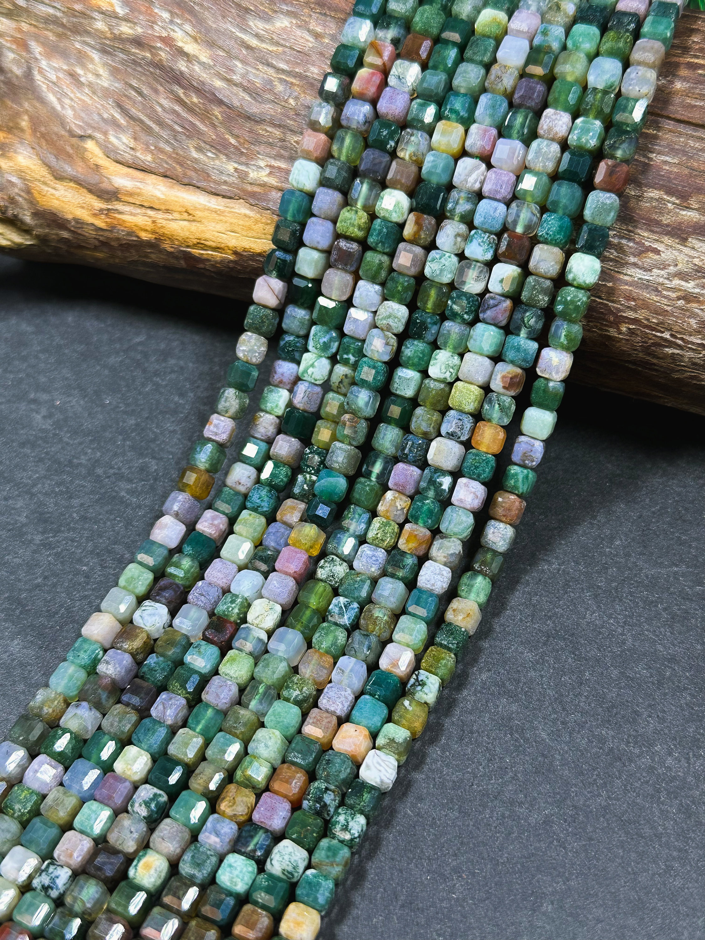 Perline Rondelle Sfaccettate In Agata Verde Naturale Autentica - Foto 7