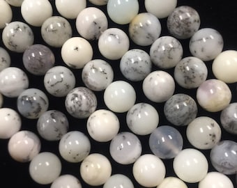 Natural gemstone beads  natural white opal beads . 6mm 8mm 10mm round beads . Full strand 16”. Beautiful natural opal gemstone beads !