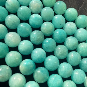 AAA Natural amzonite stone bead. 6mm 8mm 10mm  round bead. Beautiful natural blue green color gemstone nice quality ! Full strand 15.5”