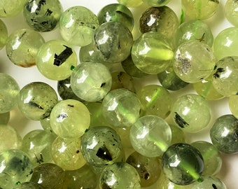 AAA Natural Prehnite stone bead . 6mm 8mm 10mm 12mm round bead . Gorgeous natural green prehnite bead . Great quality gemstone. 15.5” strand