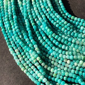 AAA Natural amzonite stone bead. Faceted 4mm cube shape. Beautiful natural green blue amzonite gemstone. Full strand 15.5”