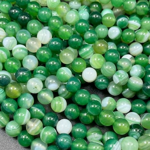 Natural Botswana agate stone bead. Smooth 6mm 8mm 10mm 12mm round bead. Gorgeous green beige color Botswana gemstone bead. Full strand 15.5”