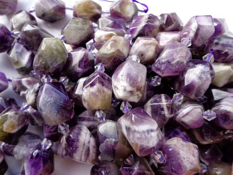 18x12mm Faceted Nugget Beads Full Strand 15.5 inches NATURAL Amethyst Gemstone Beads Beautiful Purple Beads Great Quality Beads