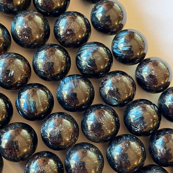 AAA Natural hypersthene  stone Beads, 8mm10mm,12mm, Smooth Round Shape, Gorgeous Black with golden brown flashy hypersthene gemstone bead