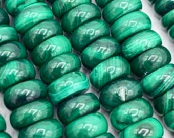 AAA 100% Natural malachite gemstone bead. 5x10mm Roundell shape . Gorgeous natural green color malachite gemstone bead. High quality!