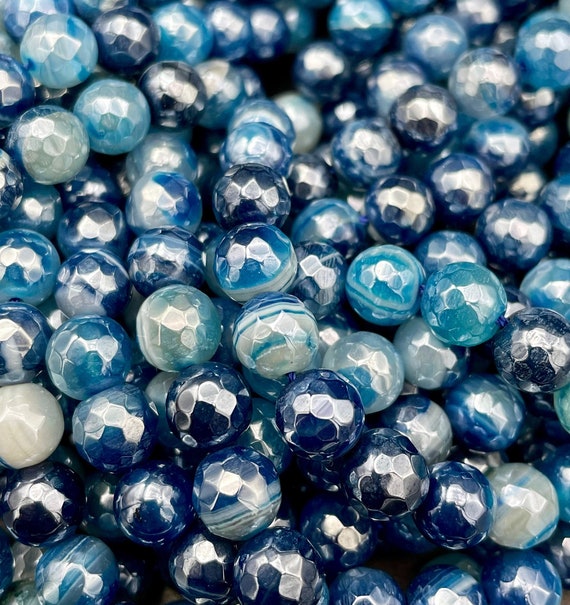 Collana Con Perle Di Turchese Naturale 18 Mm - Lunghezza 18 Pollici - Qualità AAA - Blocco A Gancio