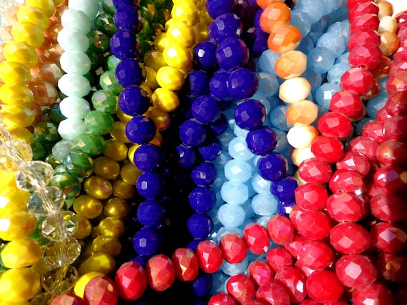 Bulk 650 Beads Multi-color Crystal 8x6mm Rondelle Chinese Crystal Beads  Spacer Beads Glass Beads, Wholesale Price. Great for JEWELRY Making 