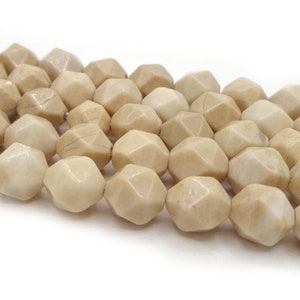 NATURAL Gemstone River Stone Jasper, 6/8/10mm Star Cut, Full Strand 16" Great for JEWELRY making! Not treated in anyway! AAA Quality!