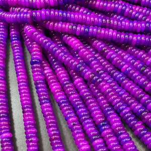 Bellissima perla di sugilite. Rondella da 8 x 2 mm. Splendida perla di sugilite viola. Perla di alta qualità!