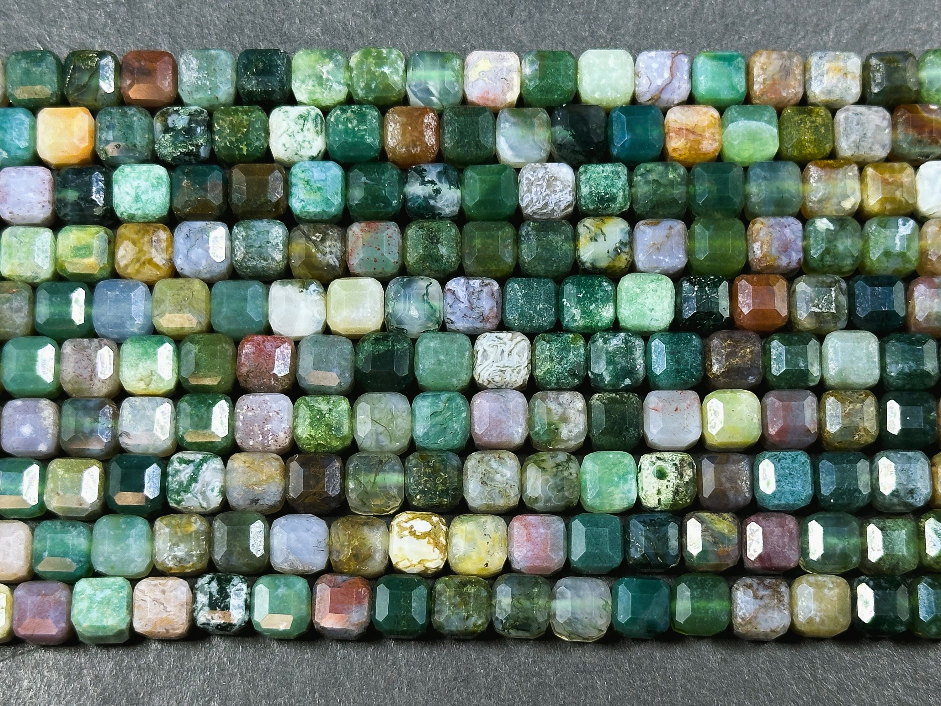 Perline Rondelle Sfaccettate In Agata Verde Naturale Autentica - Foto 8