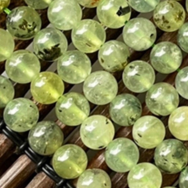 AAA Natural Prehnite stone bead . 6mm 8mm 10mm 12mm round bead . Gorgeous natural green prehnite bead . Great quality gemstone. 15.5” strand
