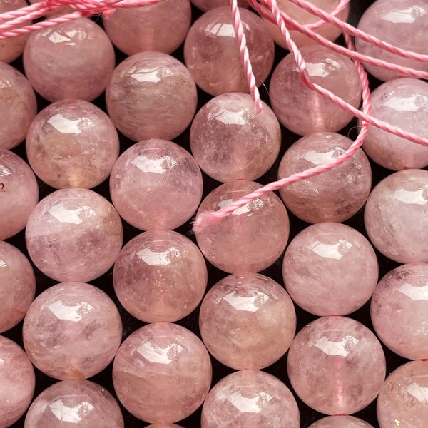 AAA Natural pink morganite stone bead. 6mm 8mm 10mm round bead . Super nice quality . guaranteed natural pink color morganite. Full strand