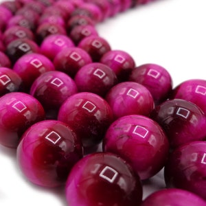 NATURAL Gemstone Pink Tiger-Eye, Smooth Round,4mm, 6mm,8mm,10mm,12mm, Full Strand 16&quot; Not treated in any way! Natural Color Guarantee!