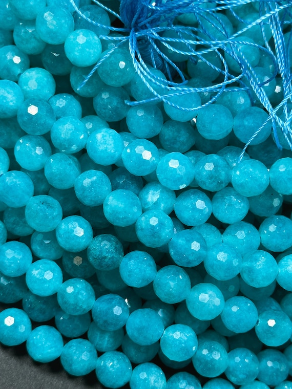 Perline Acquamarina Blu Naturale Sfaccettate 4x6mm Rondelle, 15 Pezzi