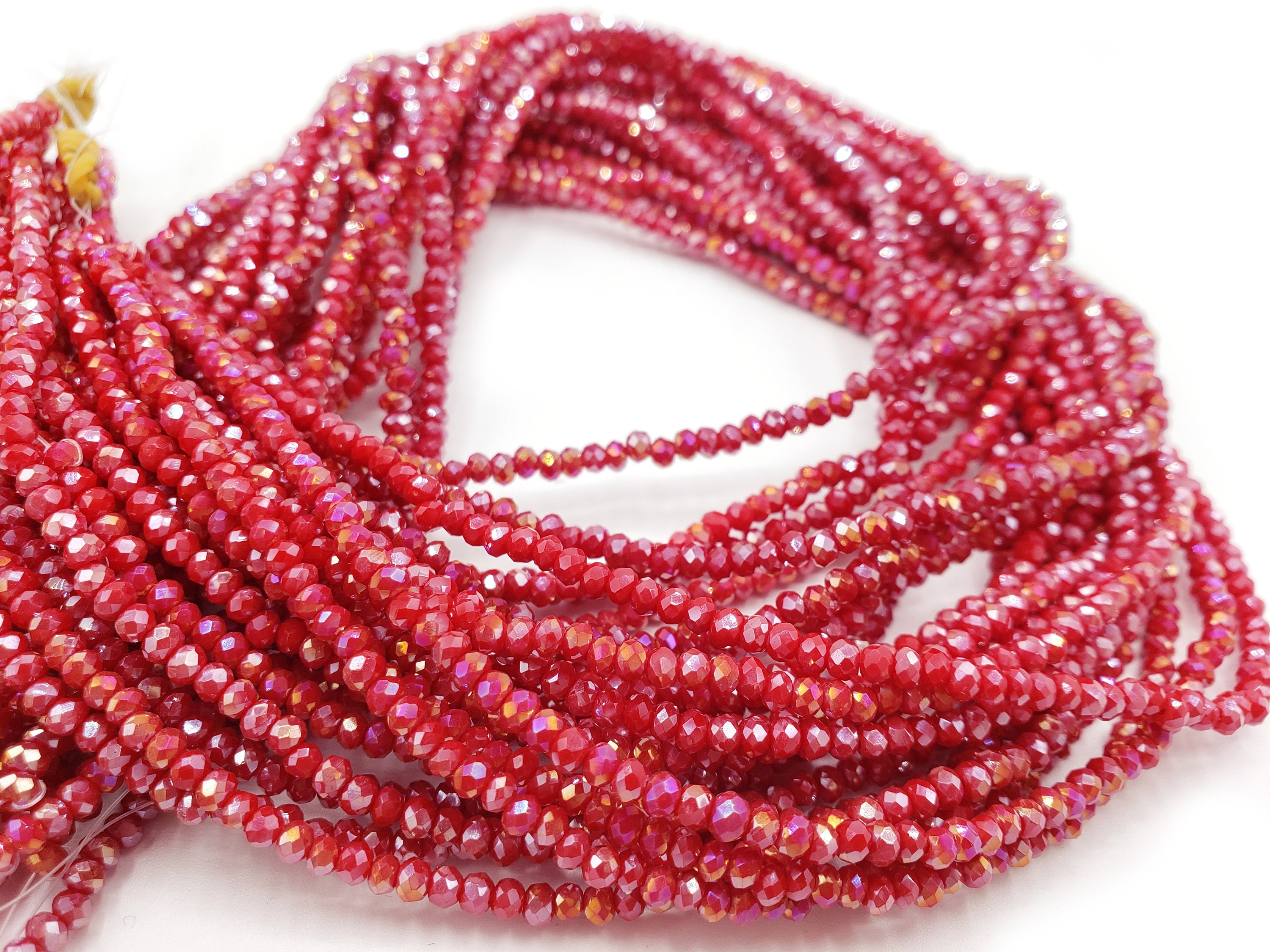 2 Pkgs Vintage Red Rocaille Beads Sulyn 60 Gr. Crafts Jewelry 