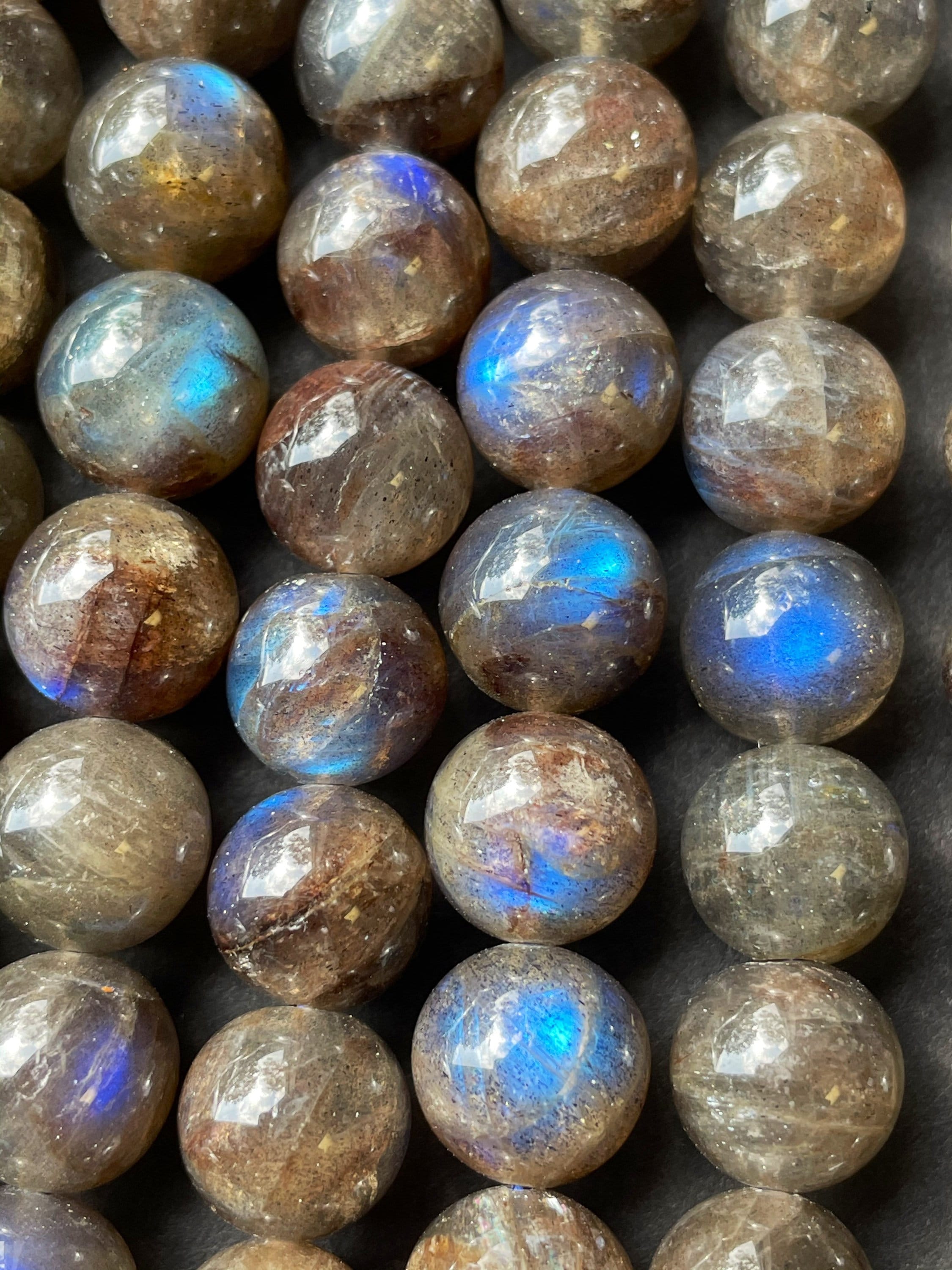 AAA Perla di pietra di luna flash blu naturale naturale. Perlina rotonda da  4 mm 6