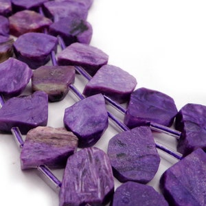 NATURAL Gemstone Charlotte bead 10x12mm Teardrop bead natural gemstone bead .  Natural purple color . Not treated in anyway! AAA Quality!
