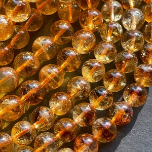 AAA super nice quality natural citrine stone bead. 6mm8mm 9mm 10mm round bead . Gorgeous natural golden yellow gemstone Full strand 15.5 image 7
