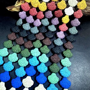 AAA Natural Multicolor 19x21mm Seashell Shaped Lava Rock Stone Bead. Beautiful Natural Multicolor Pattern Great Quality Full strand 15.5”