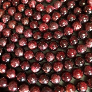 AAA Natural red garnet bead . Natural gemstone bead . 4mm 6mm 8mm 10mm 12mm Gorgeous dark Red color . Highly polished finished