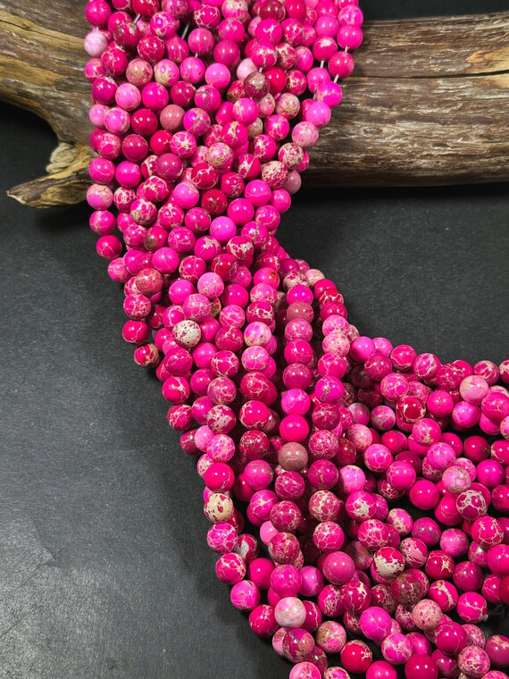 Natural Sea Sediment Jasper Gemstone Bead 4mm 6mm 8mm 10mm Round