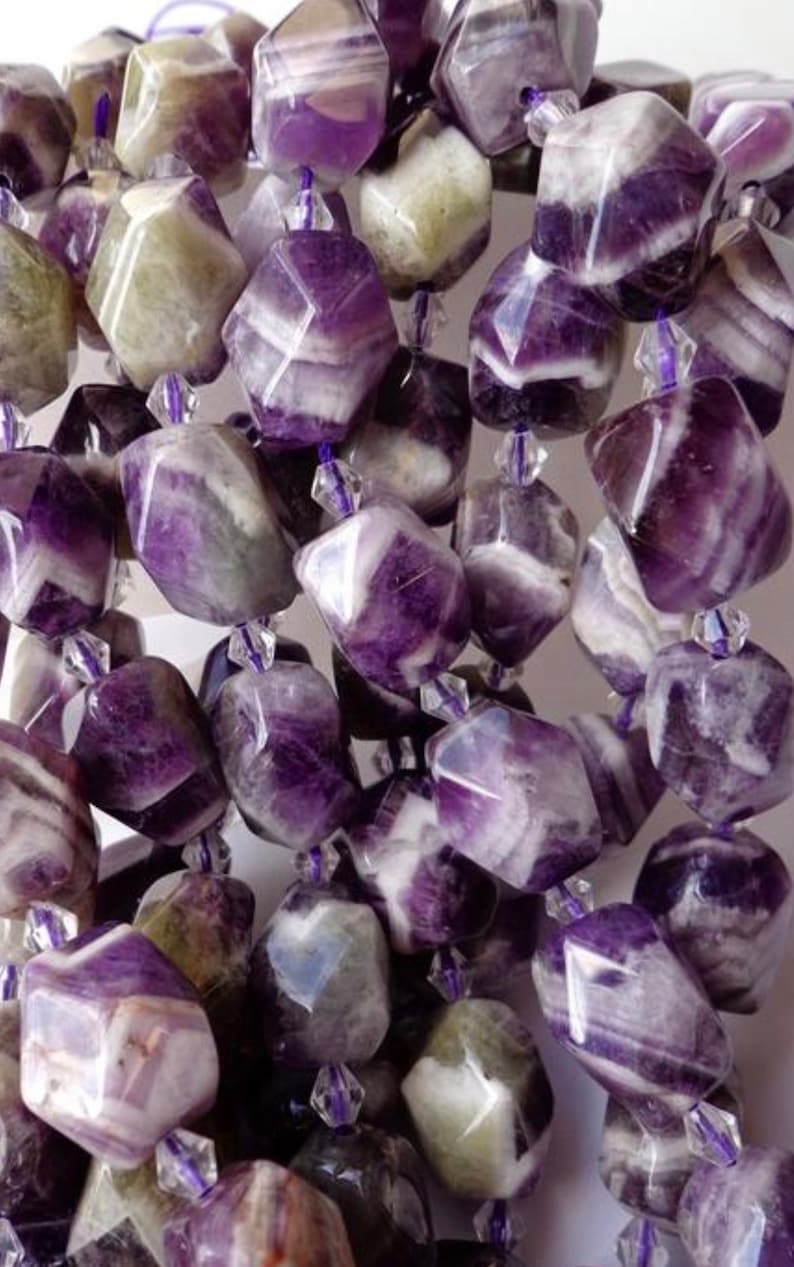 18x12mm Faceted Nugget Beads Full Strand 15.5 inches NATURAL Amethyst Gemstone Beads Beautiful Purple Beads Great Quality Beads