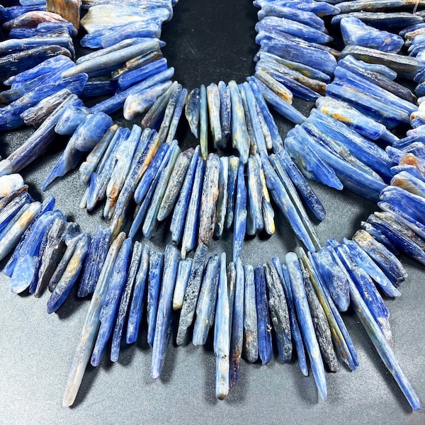 AA Natural blue kyanite gemstone bead. Natural Stick shape . Beautiful blue natural color kyanite gemstone bead. Full strand length 15.5”