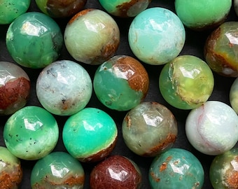 AA A natural chrysoprase stone bead . 4mm 6mm 8mm 10mm 12mm round bead. Gorgeous green brown chrysoprase gemstone bead. Great quality.15.5”