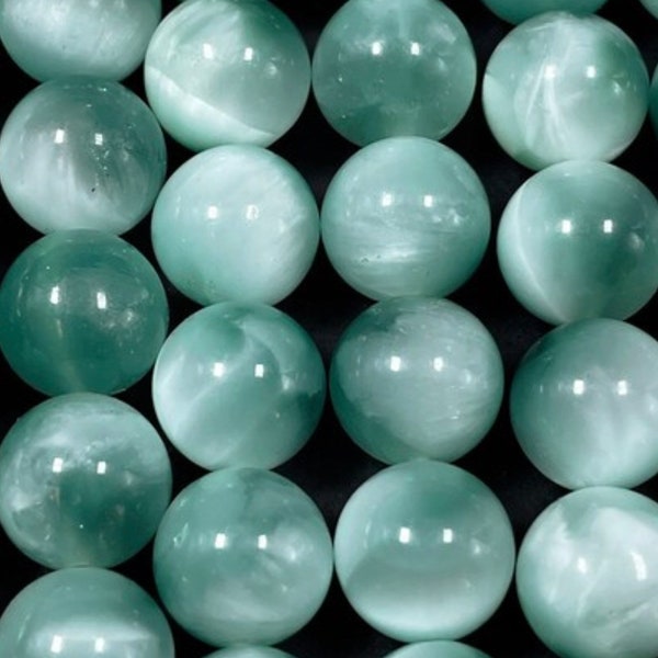 AAA Natural green moonstone bead 6mm 8mm 10mm round bead, Gorgeous rainbow natural green color moonstone bead. Excellent quality gemstone .