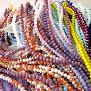 Bulk! 1350 beads Multi-Color Crystal 4mm Rondelle Chinese Crystal Beads Spacer Beads Glass Beads, Wholesale price. Great for JEWELRY making