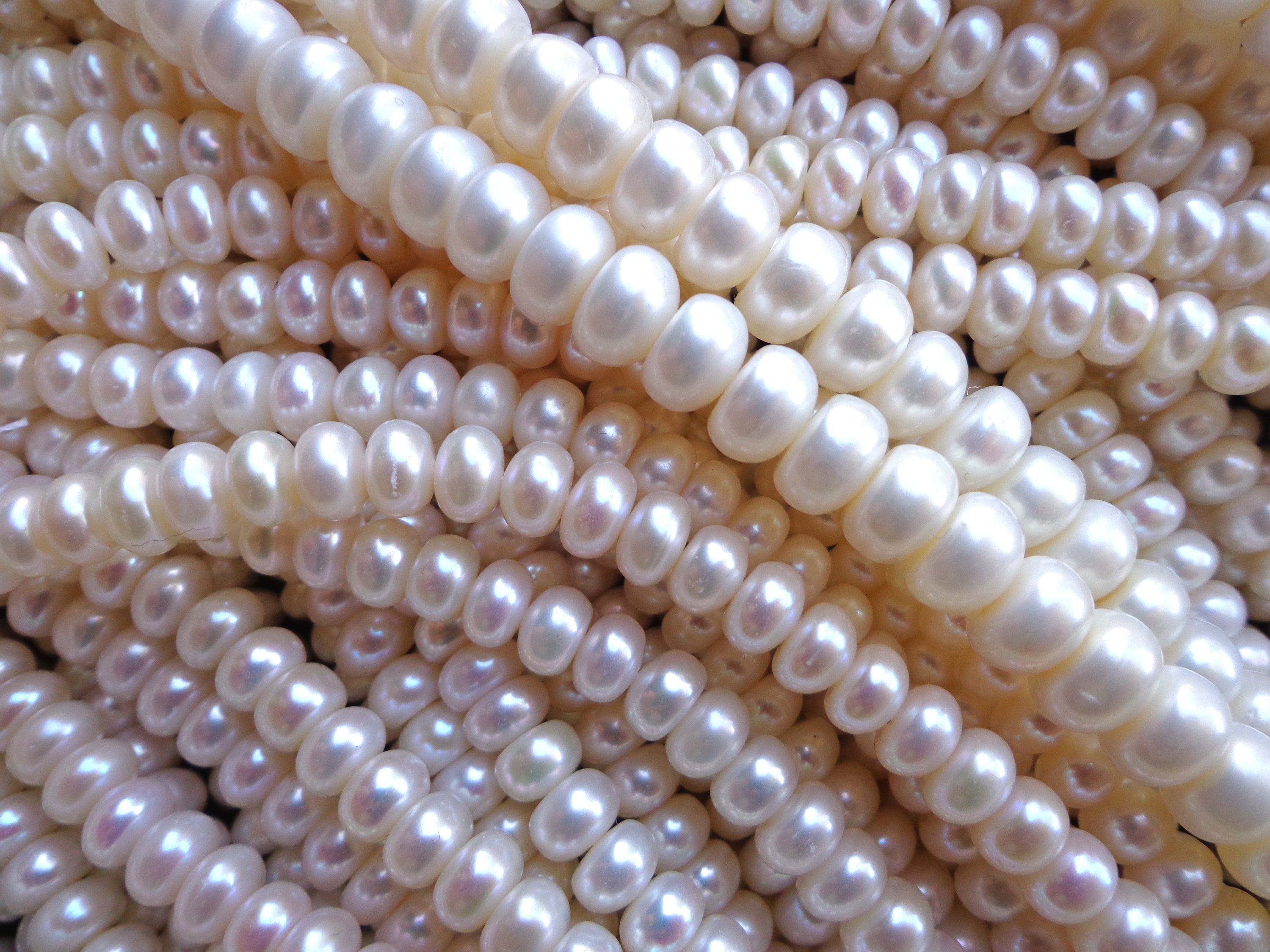 4-5mm White Small Pearl, Potato Freshwater Pearls, Fine Seed Pearl Beads,  Good Luster Oval Pearls, Cultured Pearl Beads String, FP250-XS 