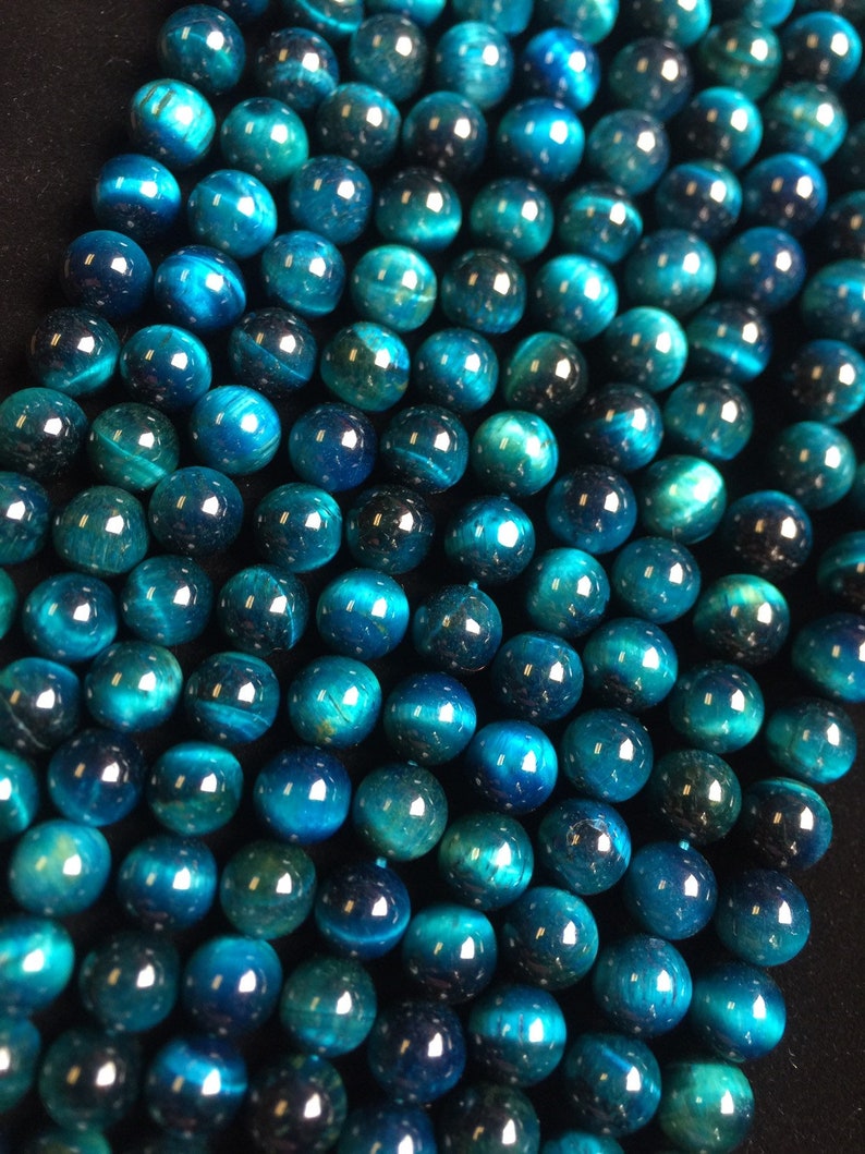 AAA tiger eye bead . Turquoise blue color gemstone beads . Gorgeous tiger eye stone bead . 4mm 6mm 8mm 10mm 12mm. Round bead . 15.5 strand image 9