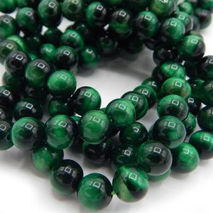 NATURAL Gemstone Green Tiger-Eye, Smooth Round, 4mm,6mm,8mm,10mm,12mm Full Strand 16&quot; Not Treated In Anyway! Natural Color Guaranteed!