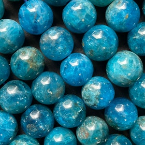 AAA Natural apatite stone bead. 4mm 6mm 8mm 10mm 12mm round bead. Gorgeous natural blue color apatite gemstone bead.full strand 15.5”