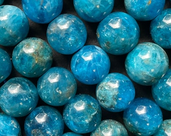 AAA Natural apatite stone bead. 4mm 6mm 8mm 10mm 12mm round bead. Gorgeous natural blue color apatite gemstone bead.full strand 15.5”