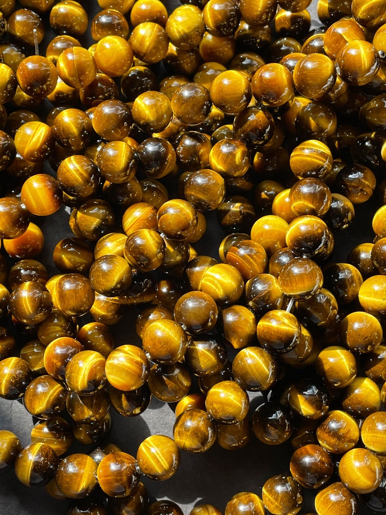 AAA Natural tiger eye stone bead . 4mm 6mm 8mm 10mm 12mm round bead. Gorgeous golden brown color tiger eye . Great quality gemstone . 15.5 image 4