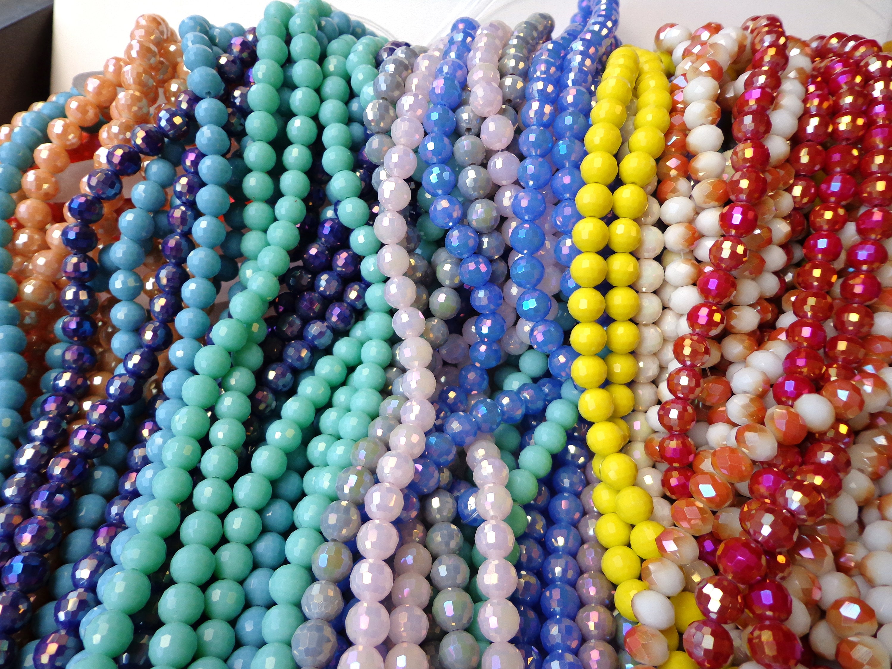 Glass Beads Assorted Glass Beads Assorted Beads 8mm Beads 8mm Glass Beads  BULK Beads Large Lot Mixed Beads Marble Beads 55 Pieces 
