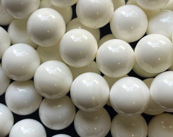 AAA Natural white shell pearl bead. 6mm 8mm 10mm round bead . Gorgeous natural Snow White color shell pearl bead. Full strand 15.5”