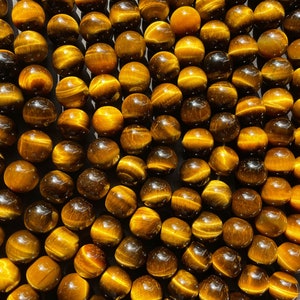 AAA Natural tiger eye stone bead . 4mm 6mm 8mm 10mm 12mm round bead. Gorgeous golden brown color tiger eye . Great quality gemstone . 15.5 image 9