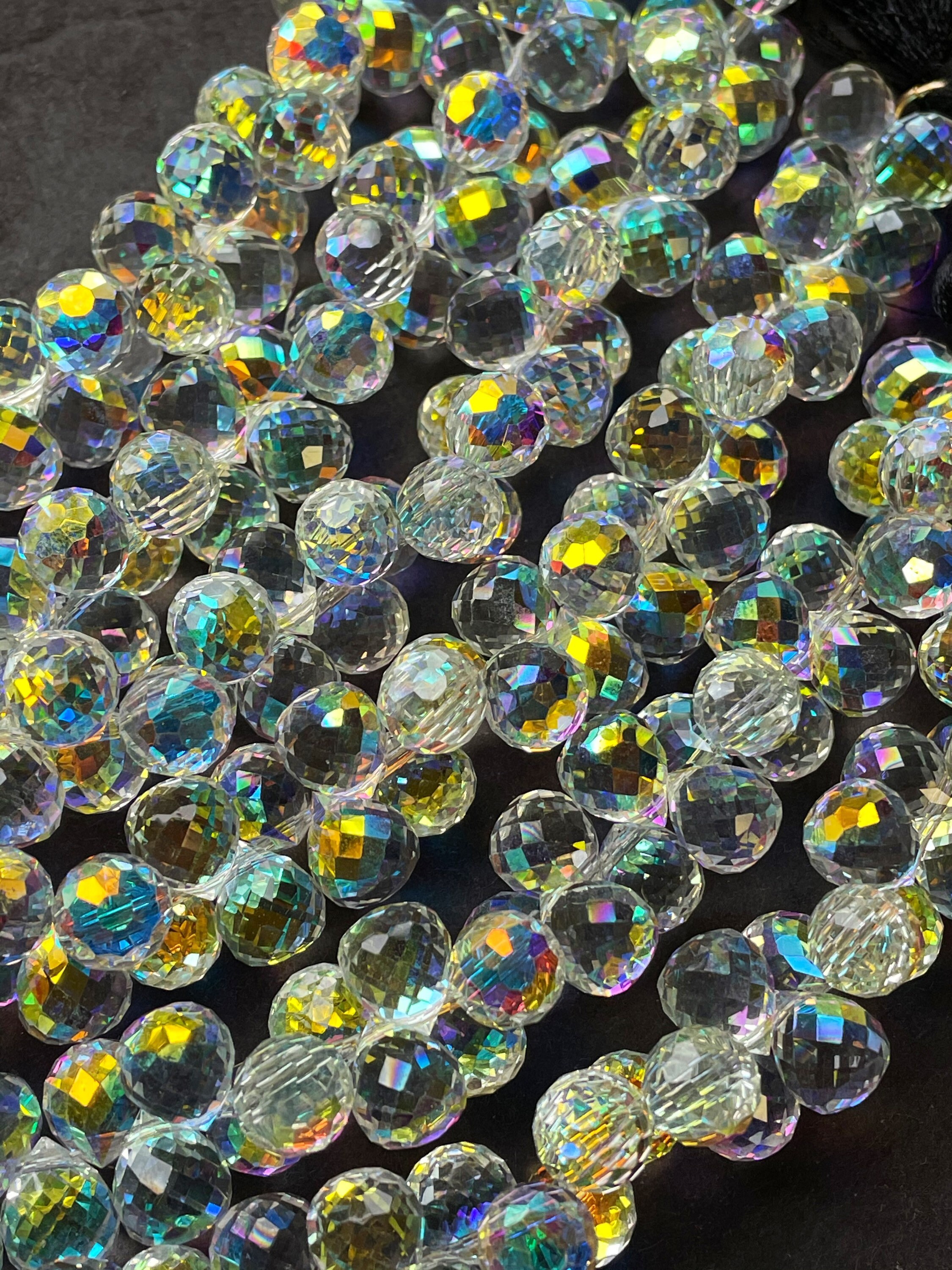 AAA High Quality Iridescent Crystal Beads 10X8mm Faceted Etsy
