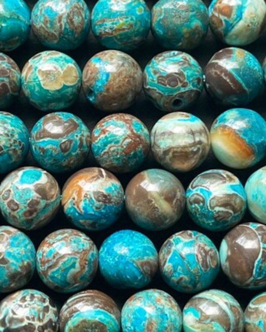 Beautiful Natural Blue New Ocean Jasper Stone Bead. 6mm 8mm 10mm