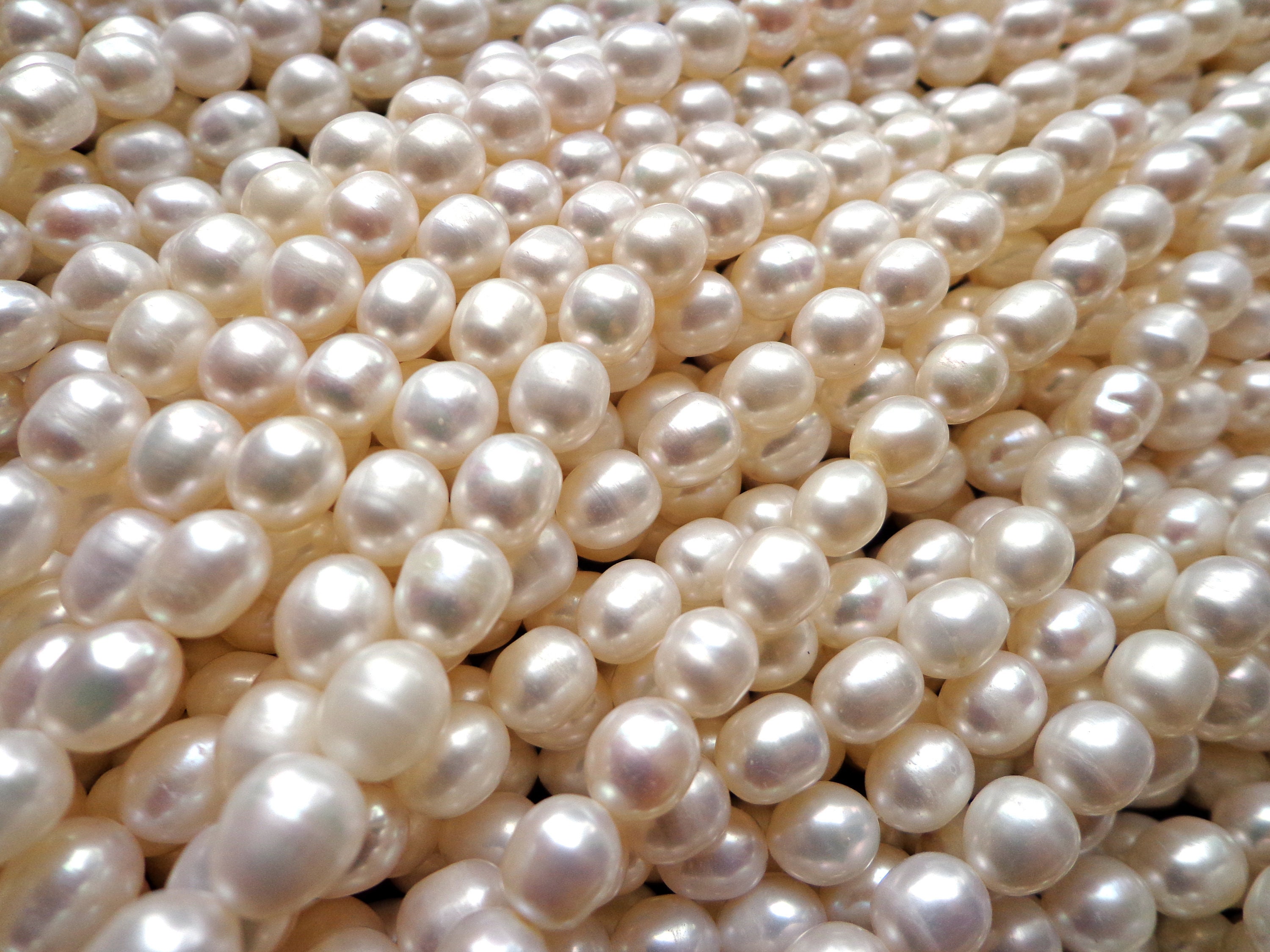 About Natural Freshwater Pearl Beads Big Size White - Temu